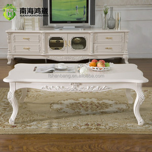 Wood French Provincial <strong>Coffee</strong> <strong>Table</strong> Hand Carved Solid Living Room Furniture Modern Rectangular <strong>Silver</strong> or Golden Stroke Excellent - Product Image 6