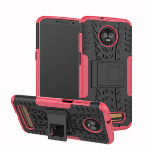 Moda PC TPU suave duro doble protección teléfono cubierta soporte plegable para Motorola Moto <span class=keywords><strong>Z3</strong></span> juego - Product Image 4