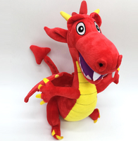 Personnalisé jouet en peluche rouge en peluche dragon cracheur de feu