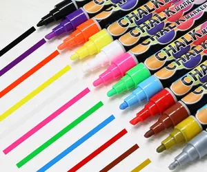 6ミリメートルTip Chalk Markers Premium Liquid Chalkboard Neon Pens、Including Gold、SilverとExtra White