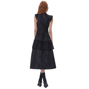 BP000380 <span class=keywords><strong>abito</strong></span> altalena in <span class=keywords><strong>pizzo</strong></span> <span class=keywords><strong>nero</strong></span> con maniche Vintage retrò con scollo trasparente - Product Image 2