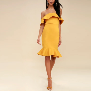 Nuevo diseño dama con volantes vestido <span class=keywords><strong>de</strong></span> <span class=keywords><strong>noche</strong></span> vestido <span class=keywords><strong>de</strong></span> mujer ajustado vestido <span class=keywords><strong>de</strong></span> fiesta - Product Image 3