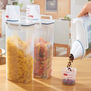 6 Pces Large Airtight Storage Cereal Container Box Organizer Container Storage Boxes & Bins Food Container Plastic Household