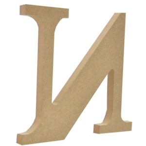 MDF taglio laser mestiere di grandi dimensioni In Legno pezzo Mache marrone disegnare 3d Lettere N - Product Image 3