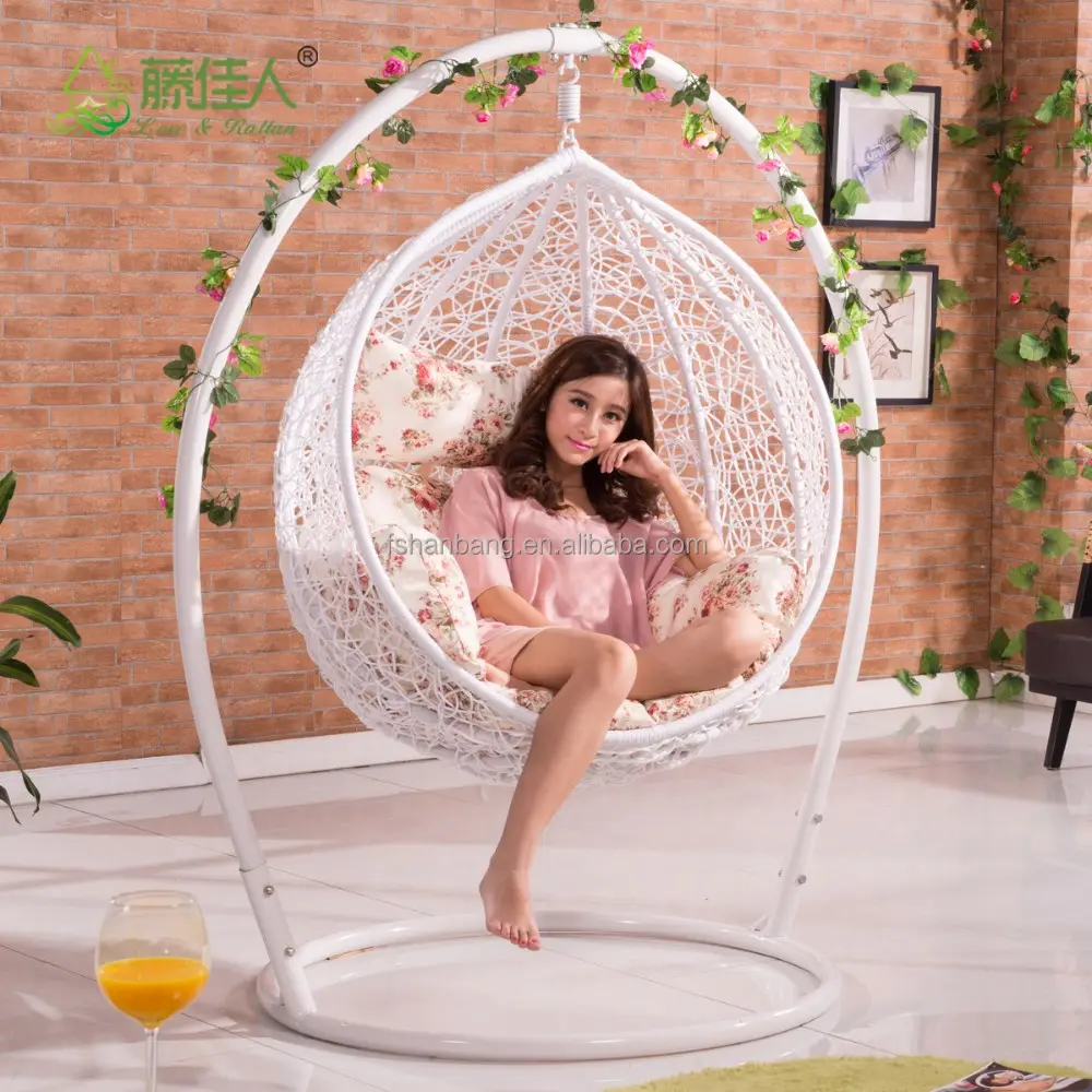 Foshan Swing Fabricage Indoor Outdoor Patio Tuin Woonkamer Slaapkamer Rotan Rieten Opknoping Ei Mand Swing Stoel