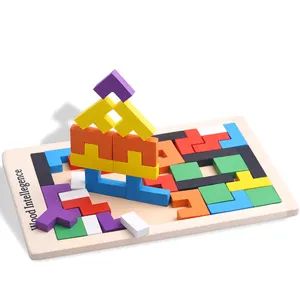 Holz spielzeug Puzzle Blöcke Kindergarten Kinder Intelligenz Montessori Spielzeug Baustein zum Verkauf