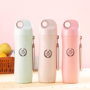 New product Mini wheat straw plastic water bottle Biodegradable Mug Eco friendly bottle for water tea coffee