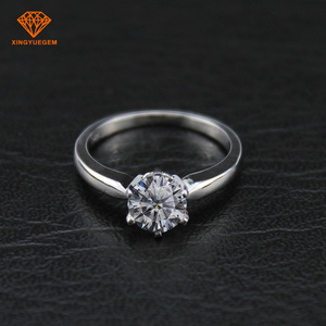 Anillo de Moissanita Redondo en Oferta, Plata 925/<span class=keywords><strong>Oro</strong></span> <span class=keywords><strong>Blanco</strong></span>/<span class=keywords><strong>Oro</strong></span> Rosa/<span class=keywords><strong>Oro</strong></span> Amarillo de <span class=keywords><strong>14k</strong></span>/18k, <span class=keywords><strong>Precio</strong></span> por Anillo de Diamante de Moissanita de 6.5mm y 1 Quilate - Product Image 2