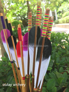 Frecce di bambù doppi colori Fletchings di tacchino frecce di caccia per arciere & Hobbist tiro con l'arco di caccia - Product Image 4