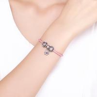 BAGREER SCB816 Großhandel stilvolle rosa Edelstein Blumen manschette Armreif S925 Perlen Charms Silber Armband Frauen Schmuck