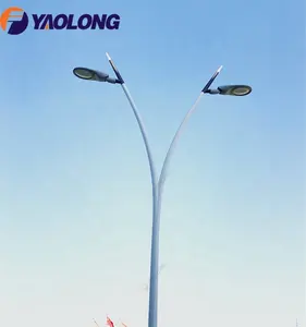 8 metre yükseklik sokak çift kol/tek kol alüminyum elektrikli sokak aydınlatma direkleri katar