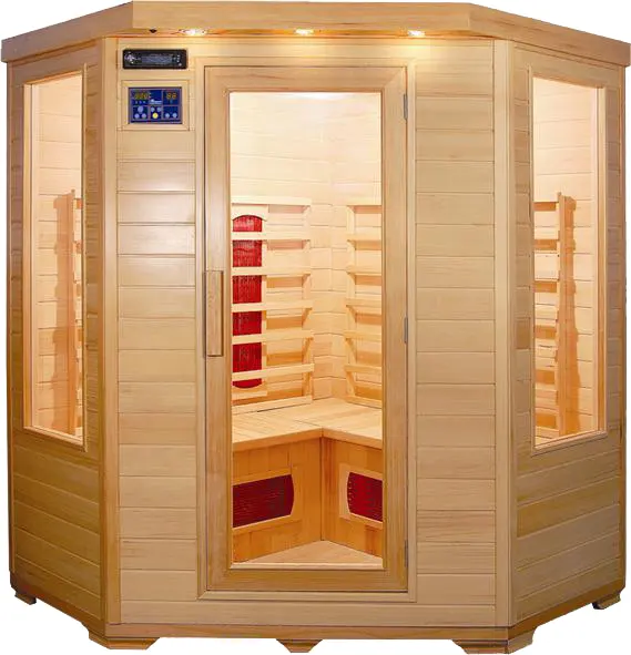 Healthland uzak kızılötesi iç mekan sauna odası, seramik ısıtıcı, köşe sauna