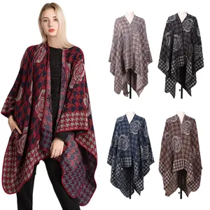 Wholesale Tassel Solid Poncho Solid Color Winter Scarf Ponchos And Shawls For Women R163