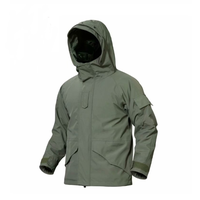 Veste de sport G8 imperméable et coupe-vent pour l'hiver, doublée de polaire, avec capuche et plusieurs poches, veste de combat avec capuche, verte