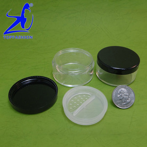 100 pièces fabriquées à Taiwan, pots cosmétiques vides en plastique, format voyage, 30g, couvercle noir, pot à poudre libre avec languette de fermeture, autocollant de scellage, tamis rotatif - Product Image 6