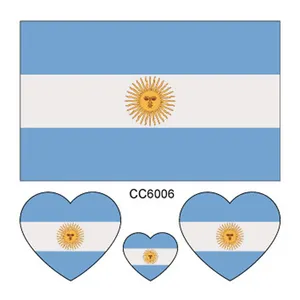 Argentina Bandera de País tatuaje temporal
