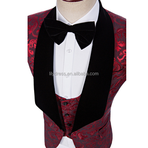 Abito da sposa da <span class=keywords><strong>uomo</strong></span> smoking <span class=keywords><strong>rosso</strong></span> da sposo costumi di scena per cantante abito maschile su misura con pantaloni miglior <span class=keywords><strong>uomo</strong></span> Blazer (giacca + pantaloni + gilet) - Product Image 5