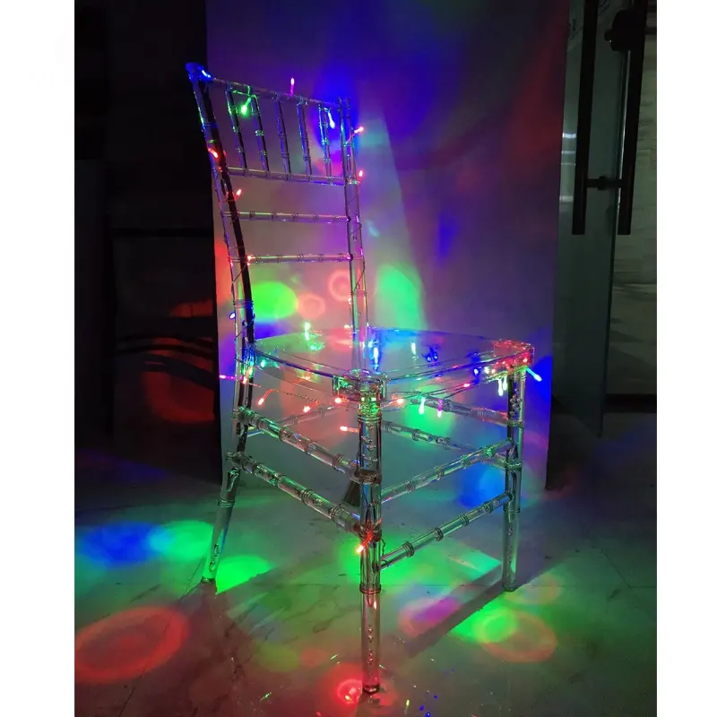 Potere alla moda risparmio energetico LED luminoso trasparente sedia di chiavari per la sera eventi