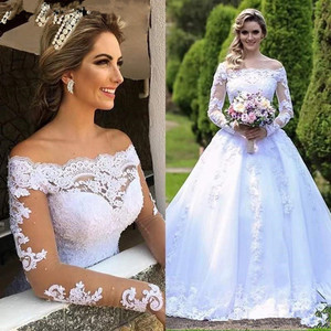 Robe de mariée vintage JIERUIZE avec appliques en dentelle, robe de bal, robes de mariée <span class=keywords><strong>pas</strong></span> chères, robe de mariée de marque - Product Image 3