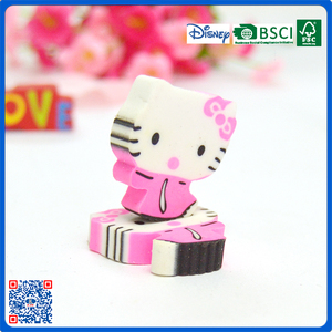 Ventes chaudes mignon bonjour kitty chat gomme <span class=keywords><strong>3D</strong></span> en forme de rose de bande dessinée gomme - Product Image 3