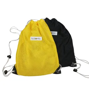 Promotional Cheap Customized Logo Nylon Mesh Fabric Drawstring Bag Small Drawstring BackPack For Gym