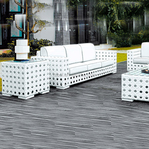 Scava fuori del <span class=keywords><strong>giardino</strong></span> esterno divano set rattan mobili in alluminio <span class=keywords><strong>bianco</strong></span> divano esterno HFA-021 - Product Image 2