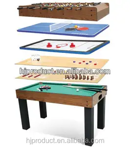 Fabrika promosyon 12 in 1 çoklu oyunlar masa. Bilardo masa, shuffle kurulu, bowling, poker kartı, satranç, vb