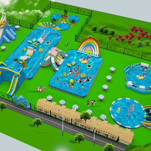 Diseño de Parques Acuáticos Móviles Comerciales, Parque Acuático Inflable Combinado con Toboganes Inflables y Piscina - Product Image 6