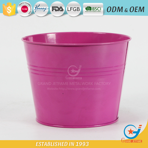 Plante décorative pot couvre en plein air de jardin en métal usine galvanisé pots - Product Image 1