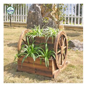 A buon mercato due strati giardino vaso <span class=keywords><strong>di</strong></span> <span class=keywords><strong>fiori</strong></span> e fioriera con ruote stile classico pittura colorata per uso Desktop - Product Image 1