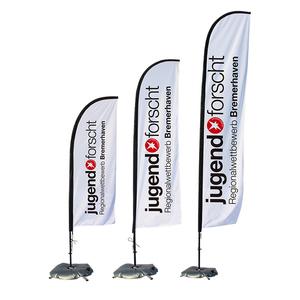 Bandiera Pubblicitaria Personalizzata per Eventi, Bandiera a Coltello, Asta in Alluminio, Stampa a Trasferimento Termico su Tessuto - Product Image 1
