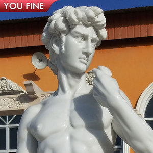 Figura clásica romana hecha a mano, tamaño real, estatua de mármol Blanco, <span class=keywords><strong>David</strong></span>, esculturas para jardín - Product Image 2