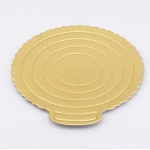 Chinese Manufacturers Wholesale White Foil Paper Golden Rectangle Round Cake Board For Cake Disposable Paper Plate