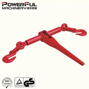 G70 G80 Drop Forged Alloy Steel Folding Handle 3/8"-1/2" Ratchet Load Binder With Lashing Chain En12195-3