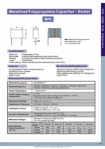 Capacitor Manufacturing MP5 High Quality Metallized Polypropylene 103j 100v Film Capacitor