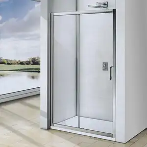 Conception normale Usine Prix Personnalisé En Gros Hôtel Chambre En Aluminium Cadre En Verre Trempé 1 Porte De Douche Coulissante, Verre Porte De Chambre