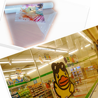 Eco Solvent Selbst klebende abnehmbare transparente klare PVC-Inkjet-bedruckbare Vinyl folie für Glasfenster schild, Dekoration