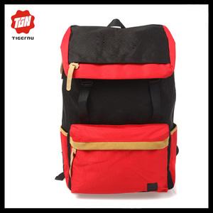 negro y naranja de color de contraste de la escuela mochila de viaje con estilo cremallera de la espalda mochila de corea - Product Image 1