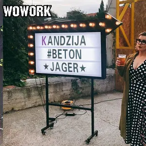 2024 WOWORK kostenlose Kombination Acryl Festzelt Buchstaben Licht box für Hochzeit Prop Bühnen dekoration