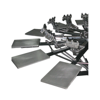 Machine d'impression sérigraphique manuelle LC 12 postes de haute qualité pour t-shirts et textiles, zone d'impression maximale 500x600mm, 12 couleurs, rotative, pour vêtements, neuve