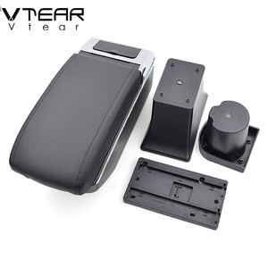 Vtear <span class=keywords><strong>Accoudoir</strong></span> avant en ABS et cuir PU avec chargeur USB, porte-gobelet et boîte de rangement centrale, accessoires intérieurs de voiture pour Mini Cooper 2006-2015 - Product Image 6