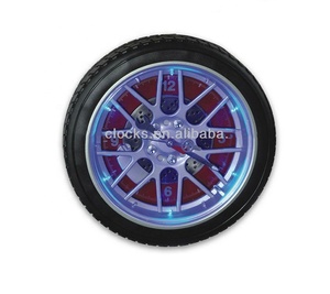 Đặc biệt hình dạng lốp Thiết kế LED ánh sáng ban đêm kỹ thuật số trang trí reloj de pared Đồng hồ treo tường - Product Image 1