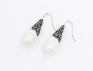 925 Pendientes de Perlas de Plata y Zafiro pendientes de la joyería para Las Mujeres - Product Image 4