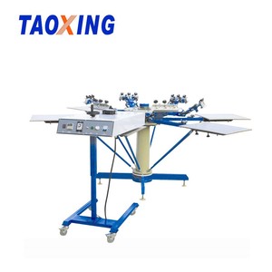 Áo Thun 6 Màu 6 Trạm Quần Áo Băng Chuyền Quần Áo Để Bàn Áo Thun <span class=keywords><strong>Mhm</strong></span> Nhỏ Máy In Lụa Quay Cho Ngành Dệt - Product Image 2