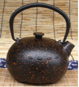 <strong>Vintage</strong> Japanese Tetsubin Cast Iron Stem Lidded Beaded Ball Design <strong>Teapot</strong> - Product Image 6
