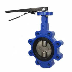 V DN200 API609 Lug Type Butterfly Valve with Two Shafts Handle Type