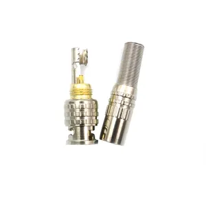 BNC coaxial male to female pure copper pin connector with screw inside CE FCC ROHS 2 years warranty for cctv cam asseccories