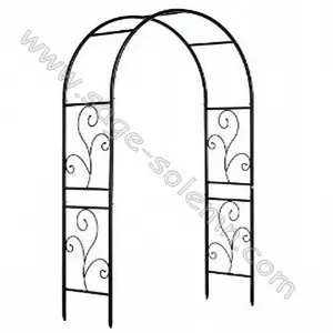 Decorative Artistic Iron Garden Arch with Gate for Wedding