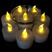 Velas de chá sem chama led, luz de chá brilhante sem chama presente de férias operado sem chamas luz de led