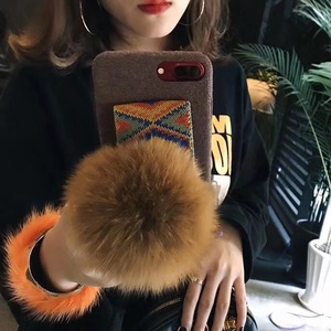 Caja del teléfono celular al por mayor correas Fox peluche bola peluda funda de silicona para iPhone 8 7 6 más 6 S - Product Image 3